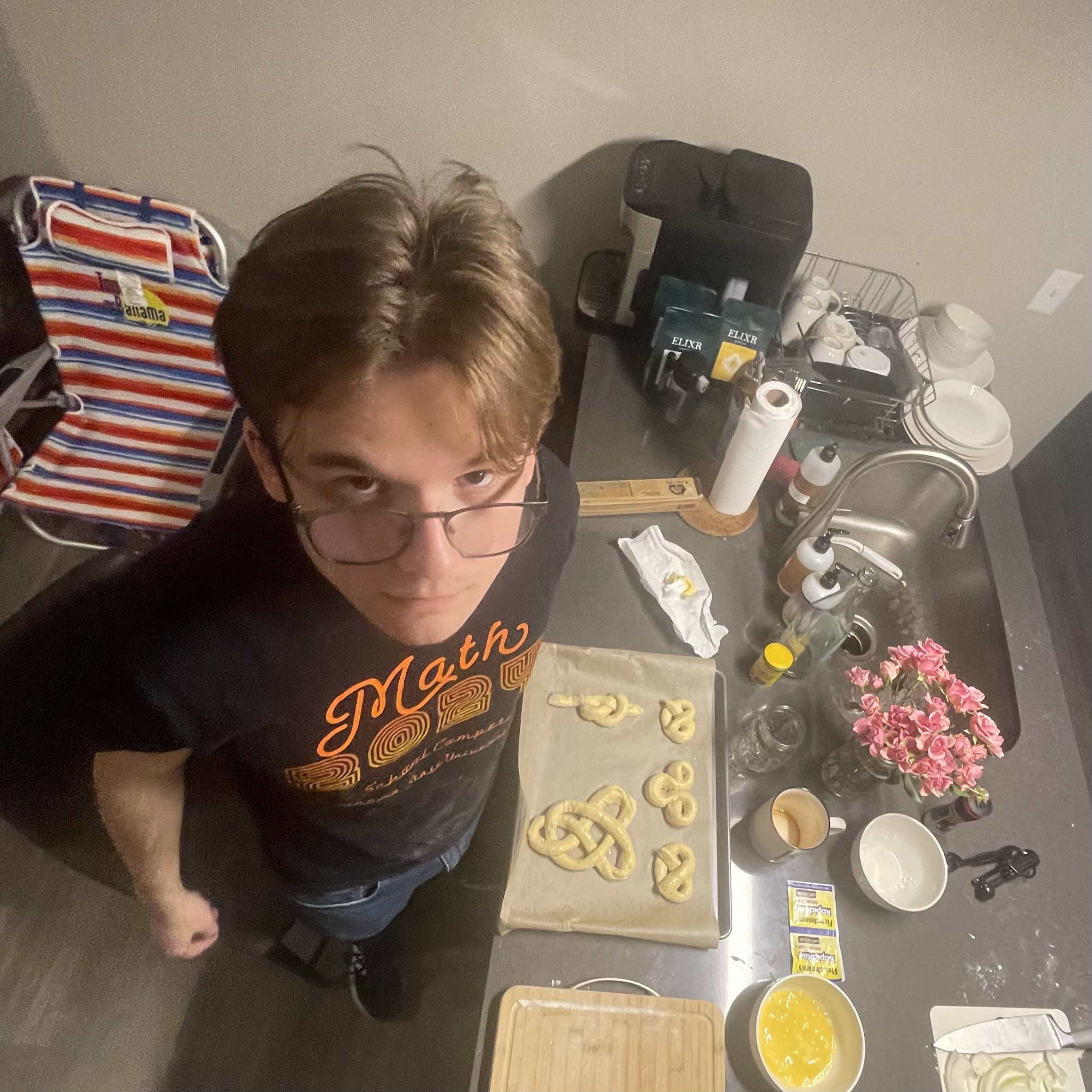 ian from above with unbaked pretzels